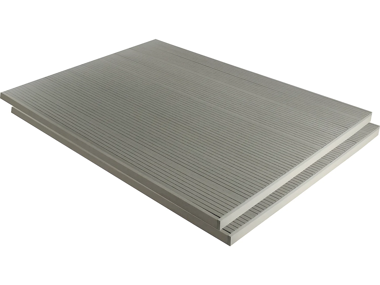 Conjunto de 3 tábuas de deck em compósito celular - Comprimento: 2,4m - superfície 1m² - Cinza