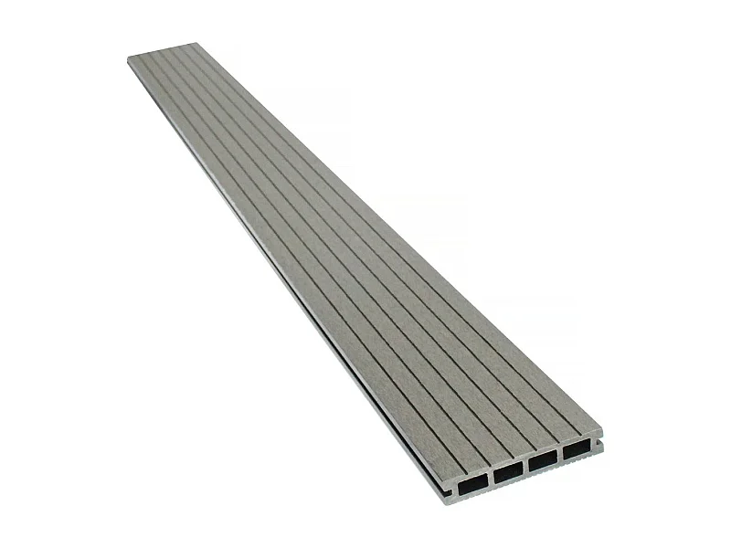 Lot de 3 lames de terrasse composite alvéolaires - Long: 2,4m - surface 1m² - Gris