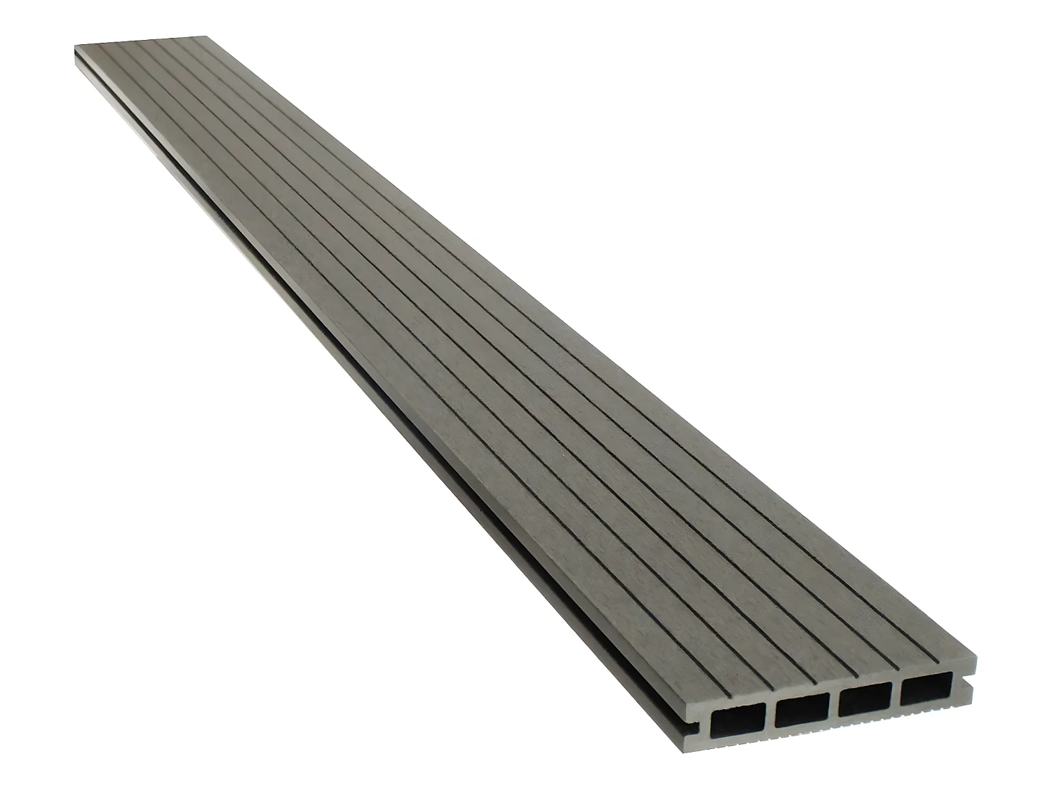 Lot de 3 lames de terrasse composite alvéolaires - Long: 2,4m - surface 1m² - Ardoise