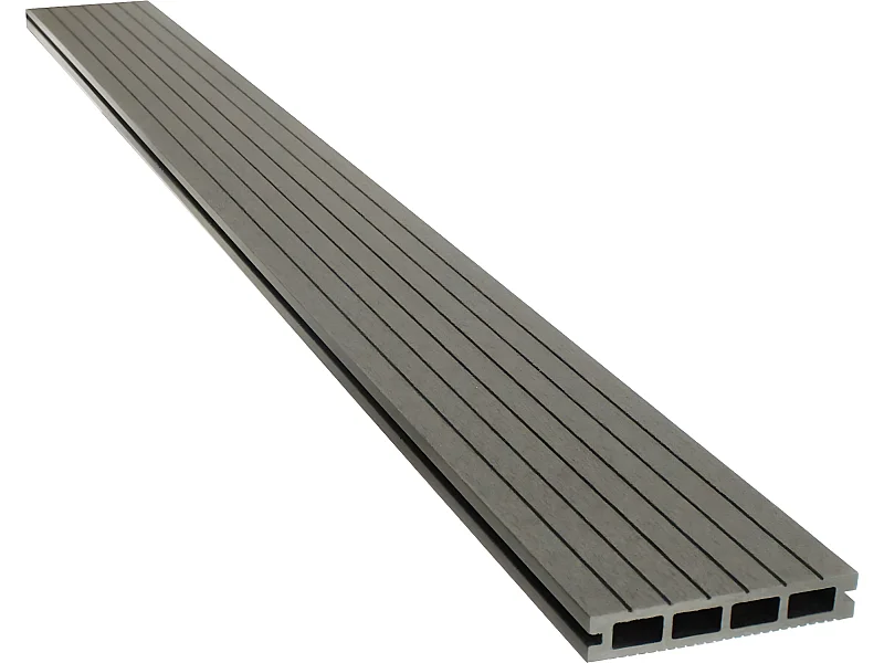 Lot de 3 lames de terrasse composite alvéolaires - Long: 2,4m - surface 1m² - Ardoise