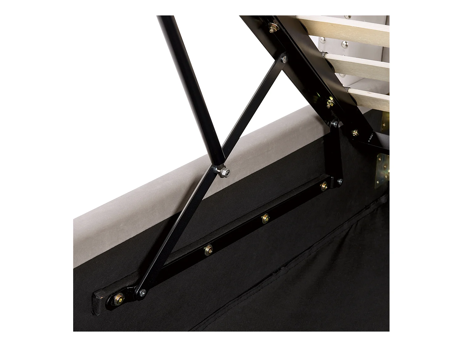 Cama baú Veludo LUBBON 180 x 200 cm Cinzento claro