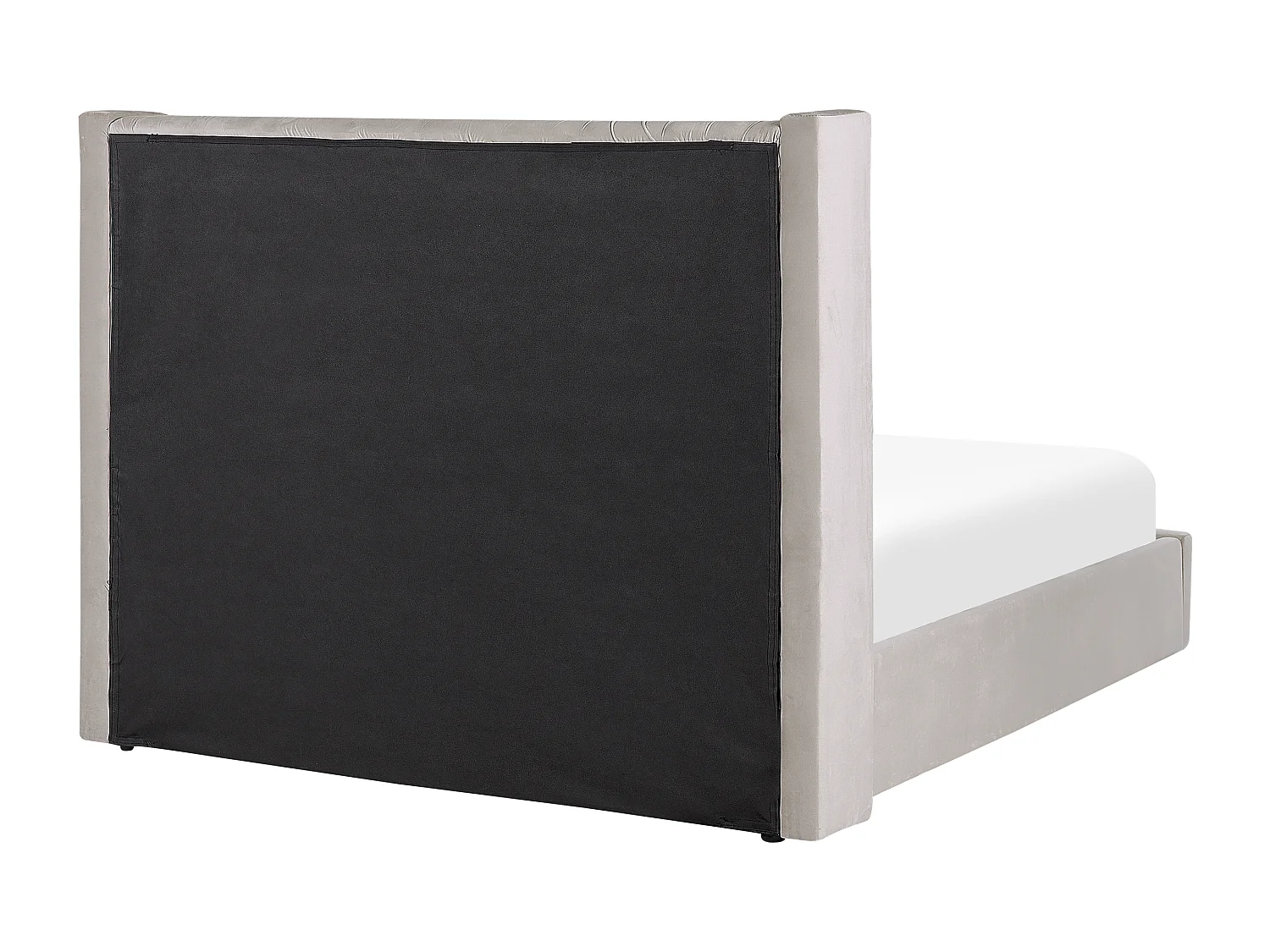 Cama baú Veludo LUBBON 180 x 200 cm Cinzento claro