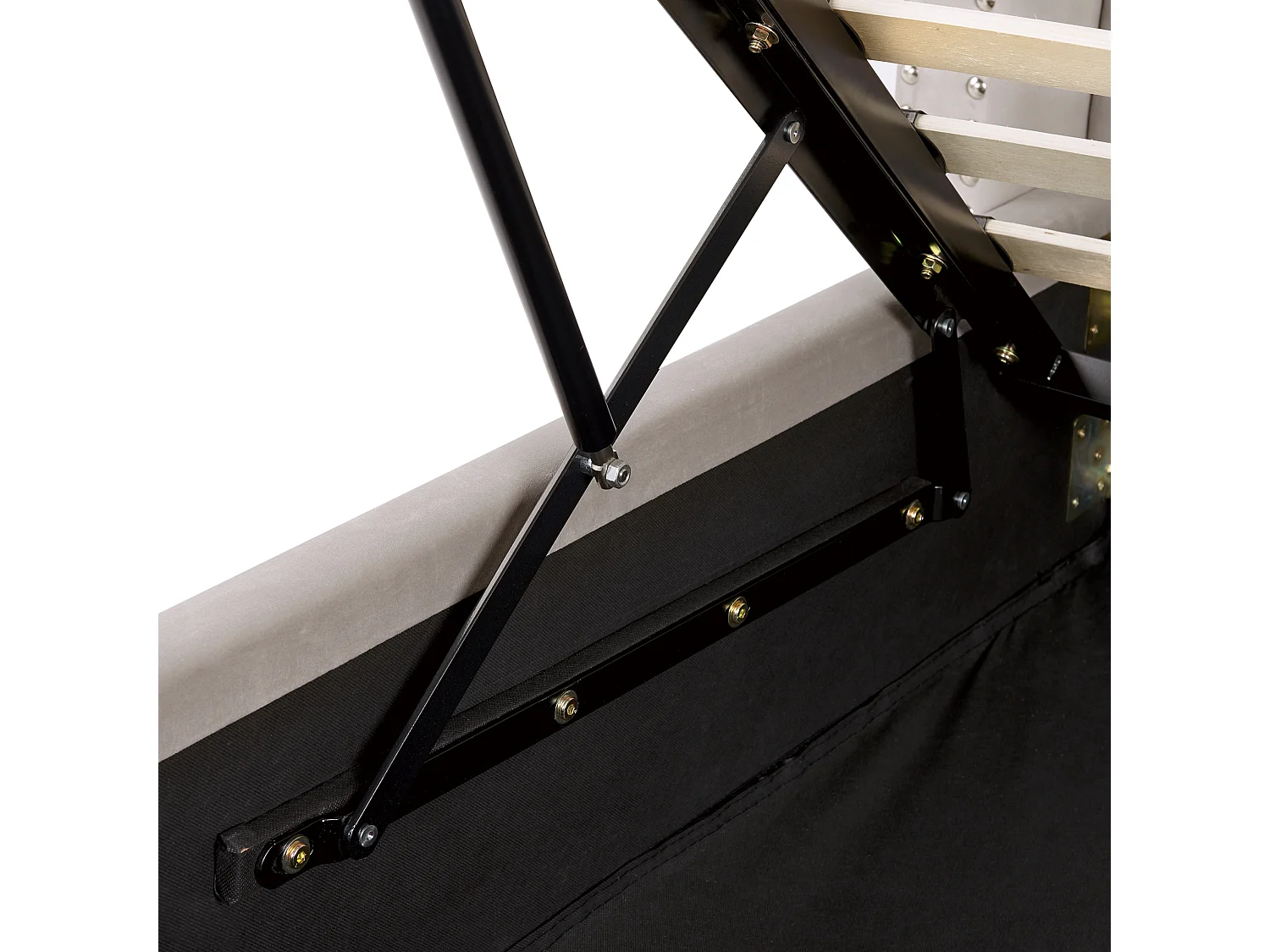 Cama baú Veludo LUBBON 180 x 200 cm Cinzento claro