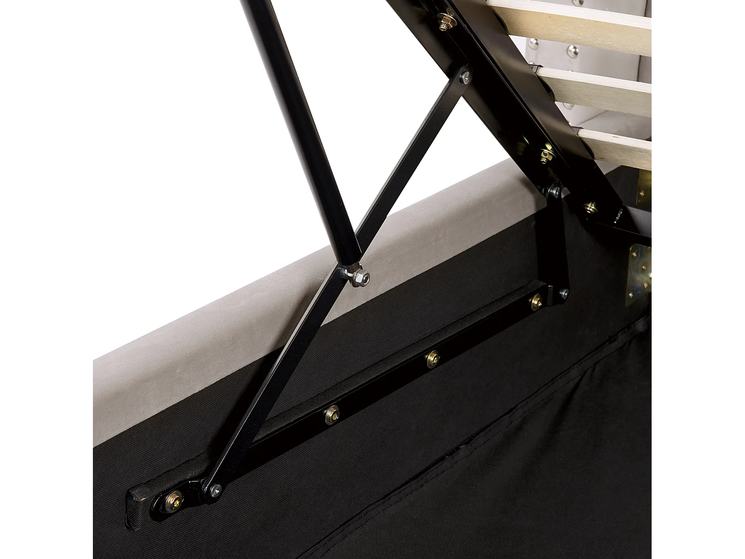 Polsterbett Samtstoff hohes Kopfteil helles Grau 180 x 200 cm Bettkasten Lubbon