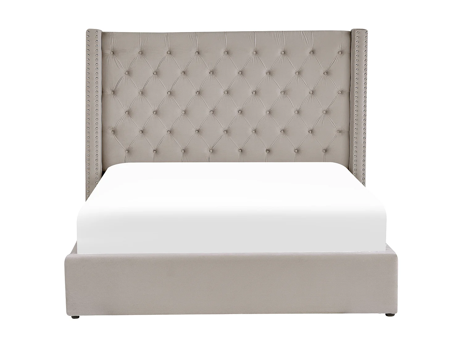 Bett mit Stauraum Samtstoff LUBBON 180 x 200 cm Hellgrau