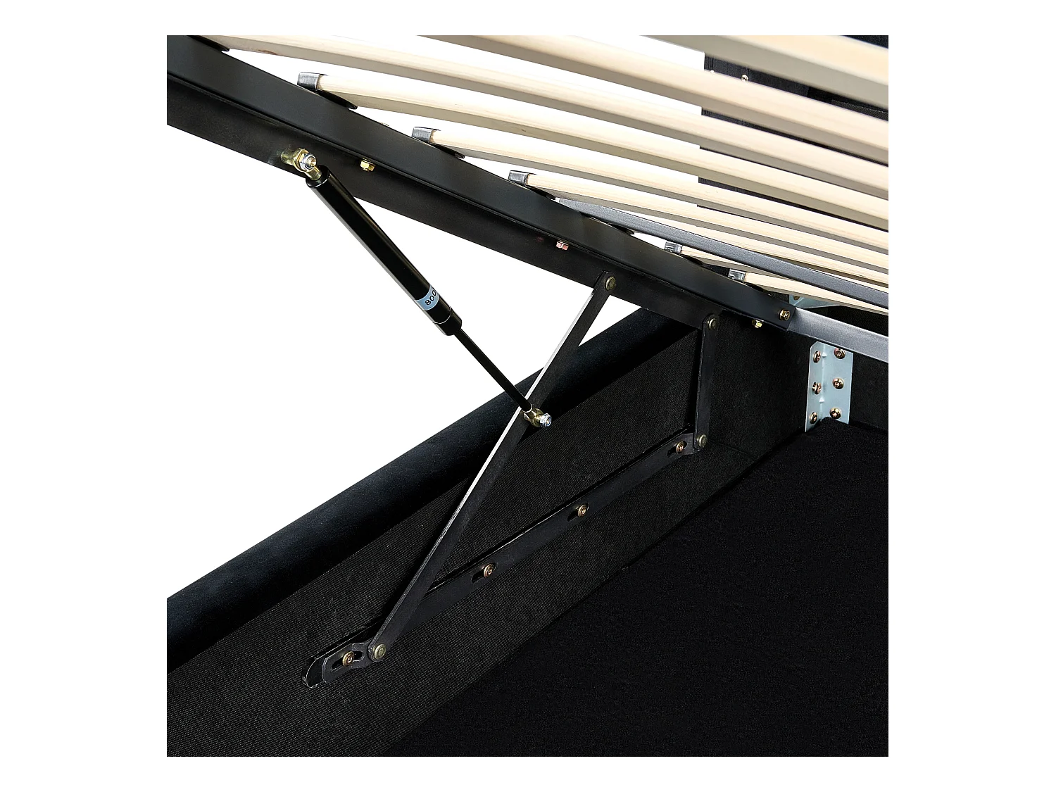 Cama con almacenaje Terciopelo LUBBON 160 x 200 cm Negro