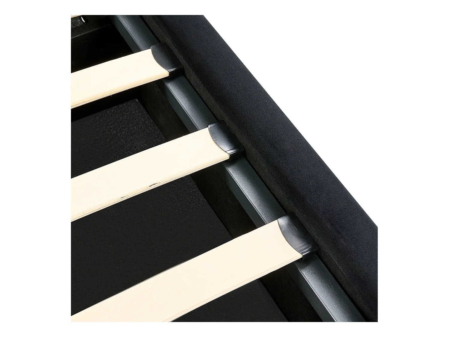 Cama con almacenaje Terciopelo LUBBON 160 x 200 cm Negro