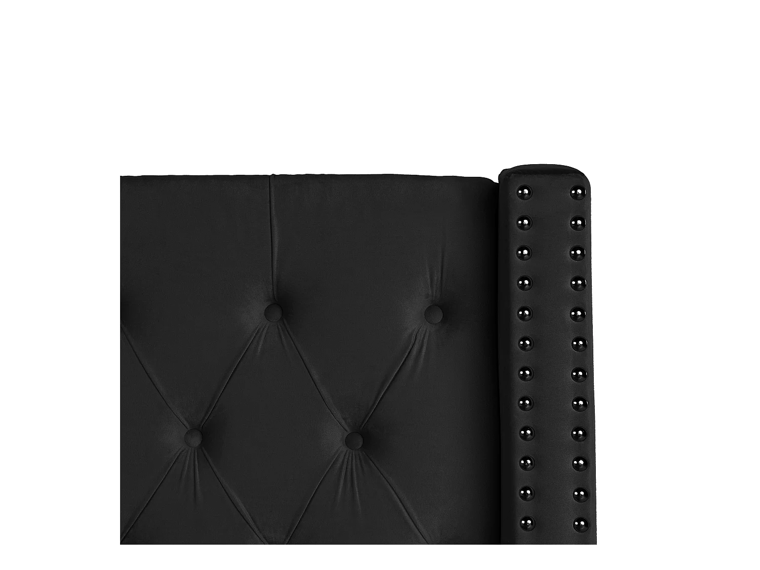 Cama con almacenaje Terciopelo LUBBON 160 x 200 cm Negro