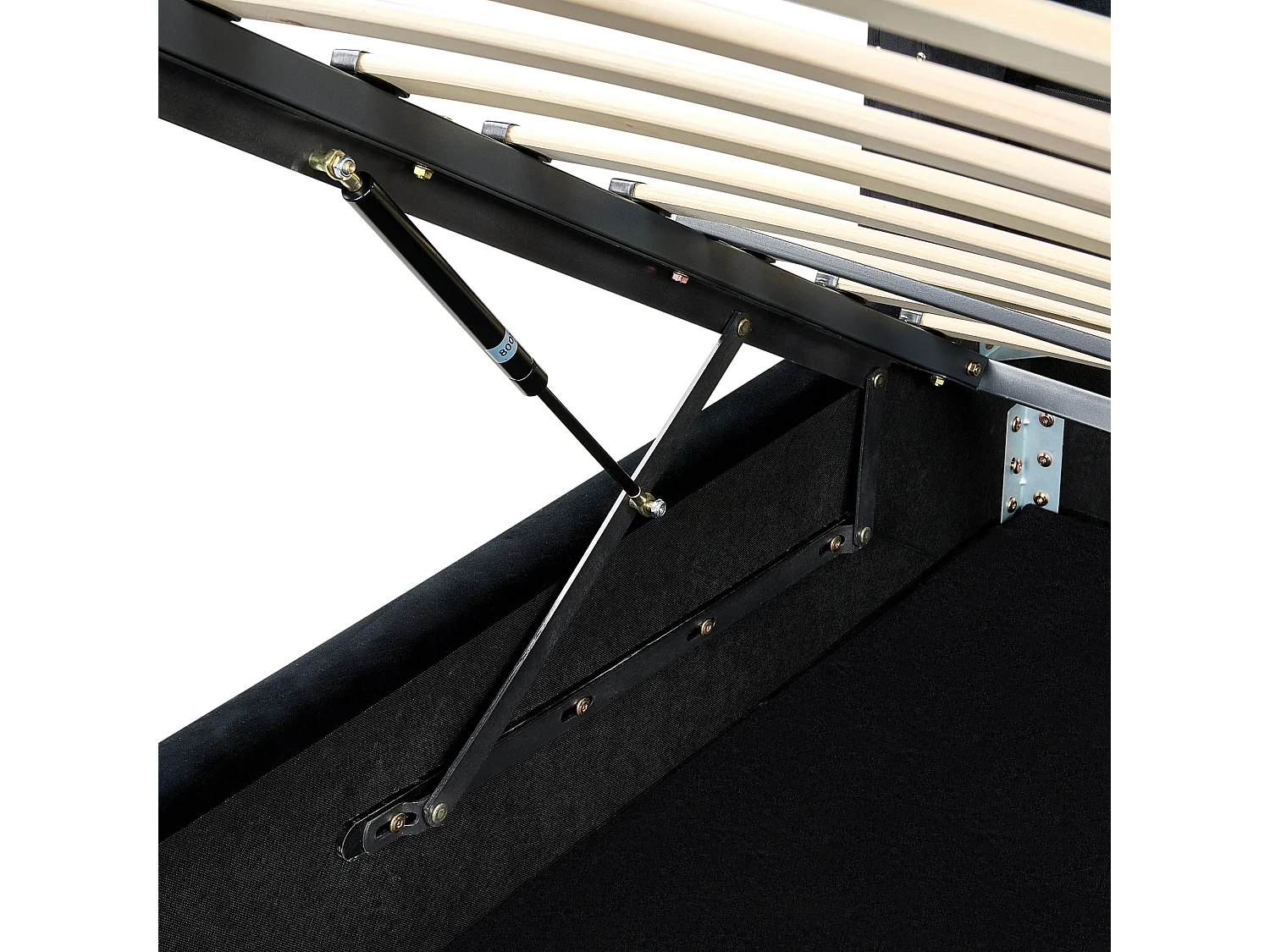 Lit ottoman Velours LUBBON 160 x 200 cm Noir