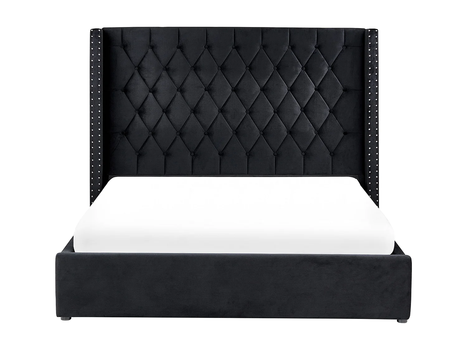 Bed met opbergruimte Fluweel LUBBON 160 x 200 cm Zwart