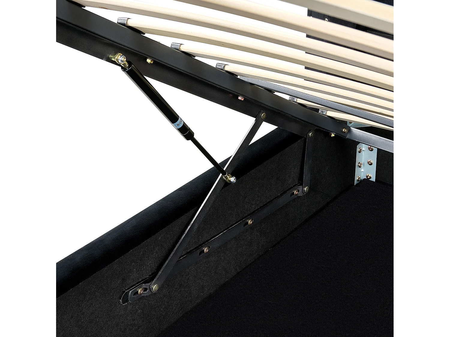 Bed met opbergruimte Fluweel LUBBON 160 x 200 cm Zwart