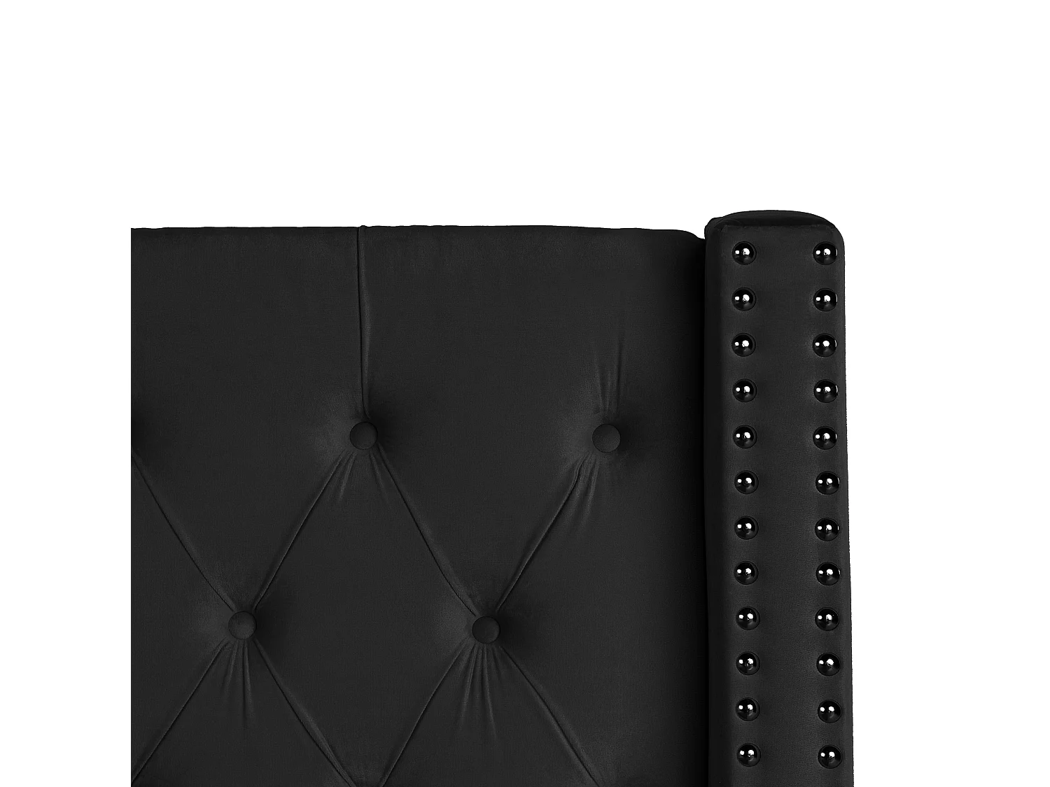 Lit ottoman Velours LUBBON 160 x 200 cm Noir