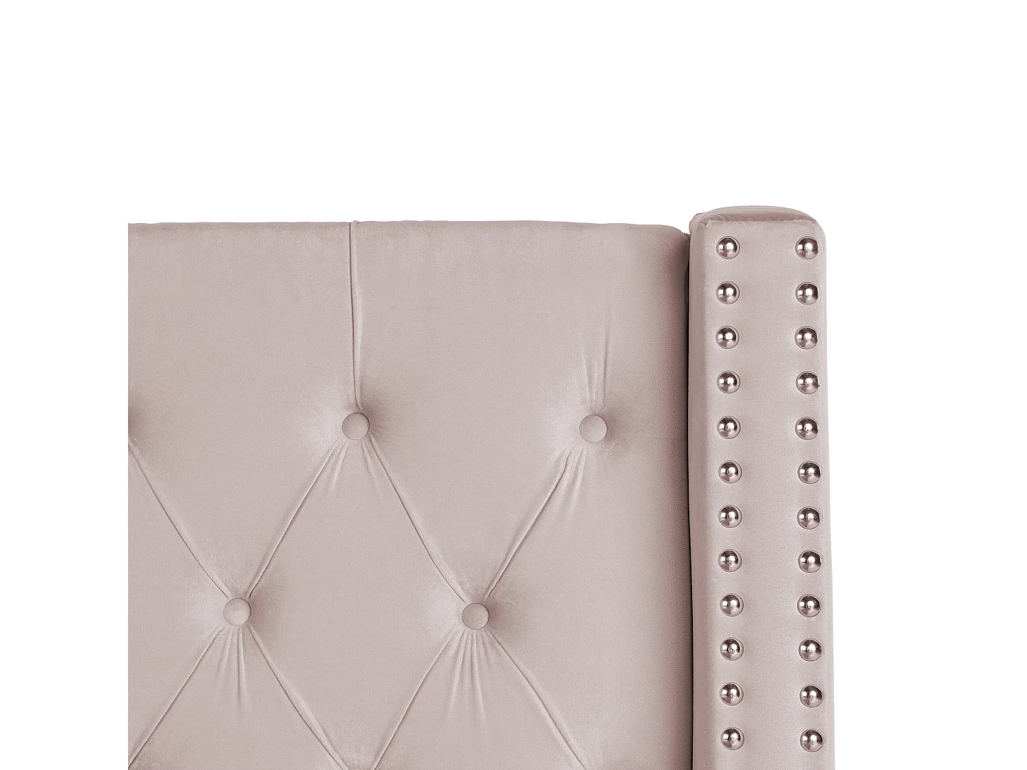 Lit ottoman Velours LUBBON 160 x 200 cm Rose pastel Rose