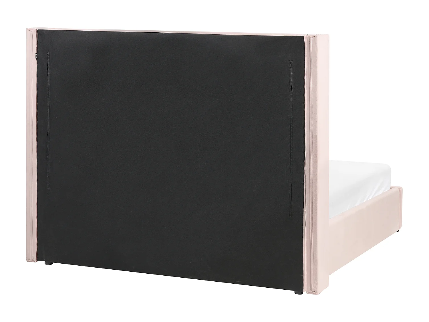 Lit ottoman Velours LUBBON 160 x 200 cm Rose pastel Rose