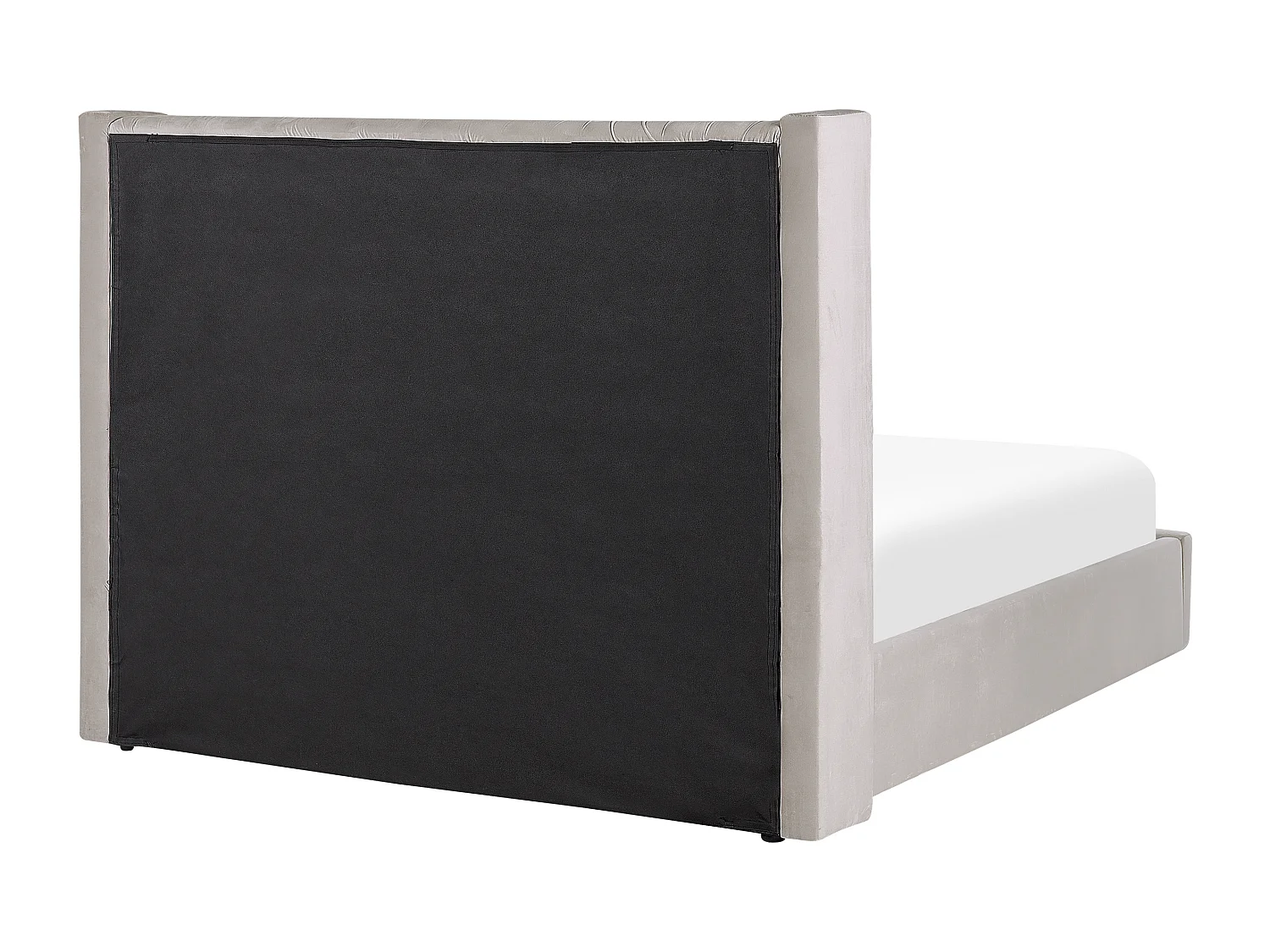 Bed met opbergruimte Fluweel LUBBON 160 x 200 cm Lichtgrijs
