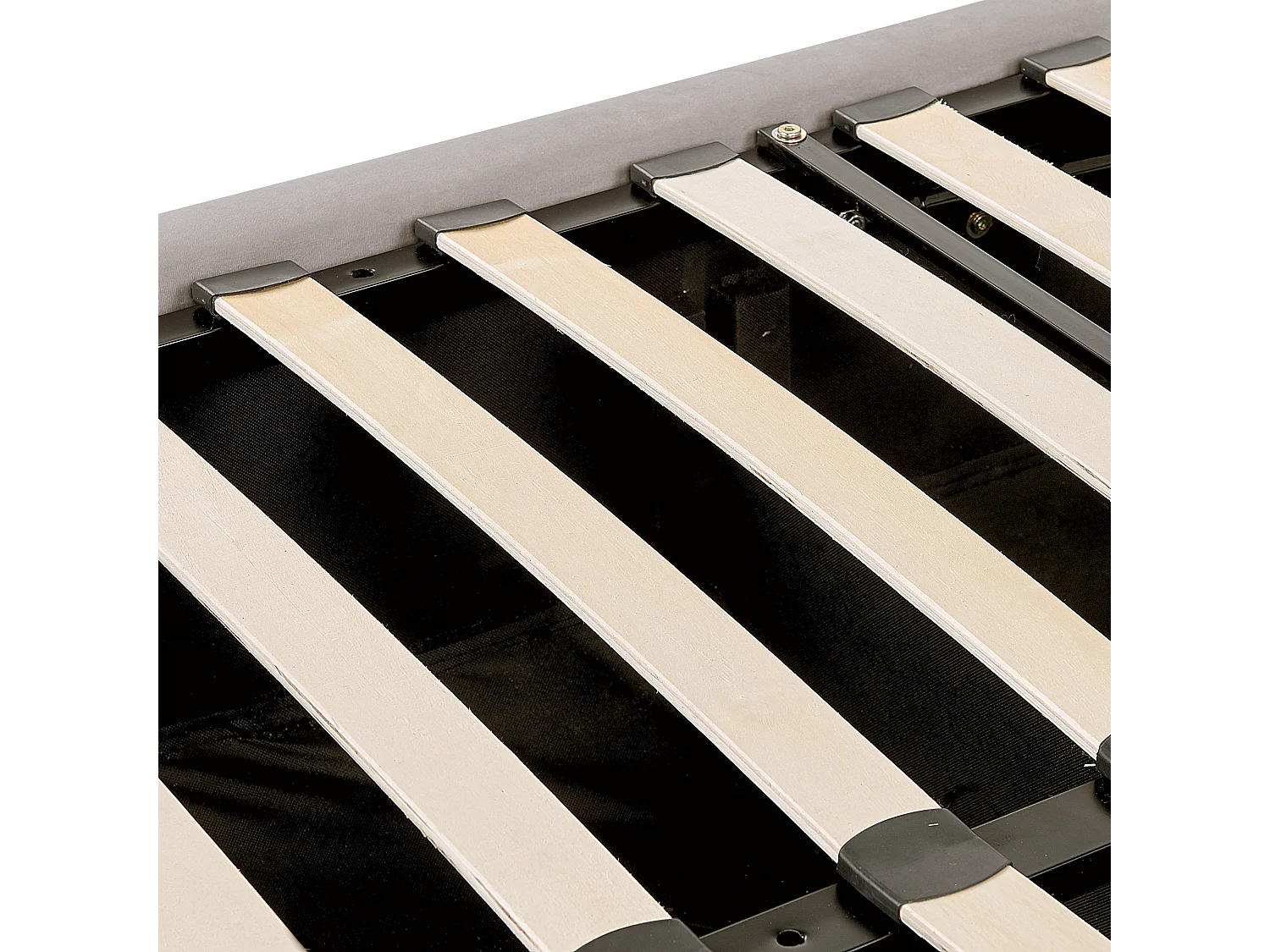 Lit ottoman Velours LUBBON 160 x 200 cm Gris clair