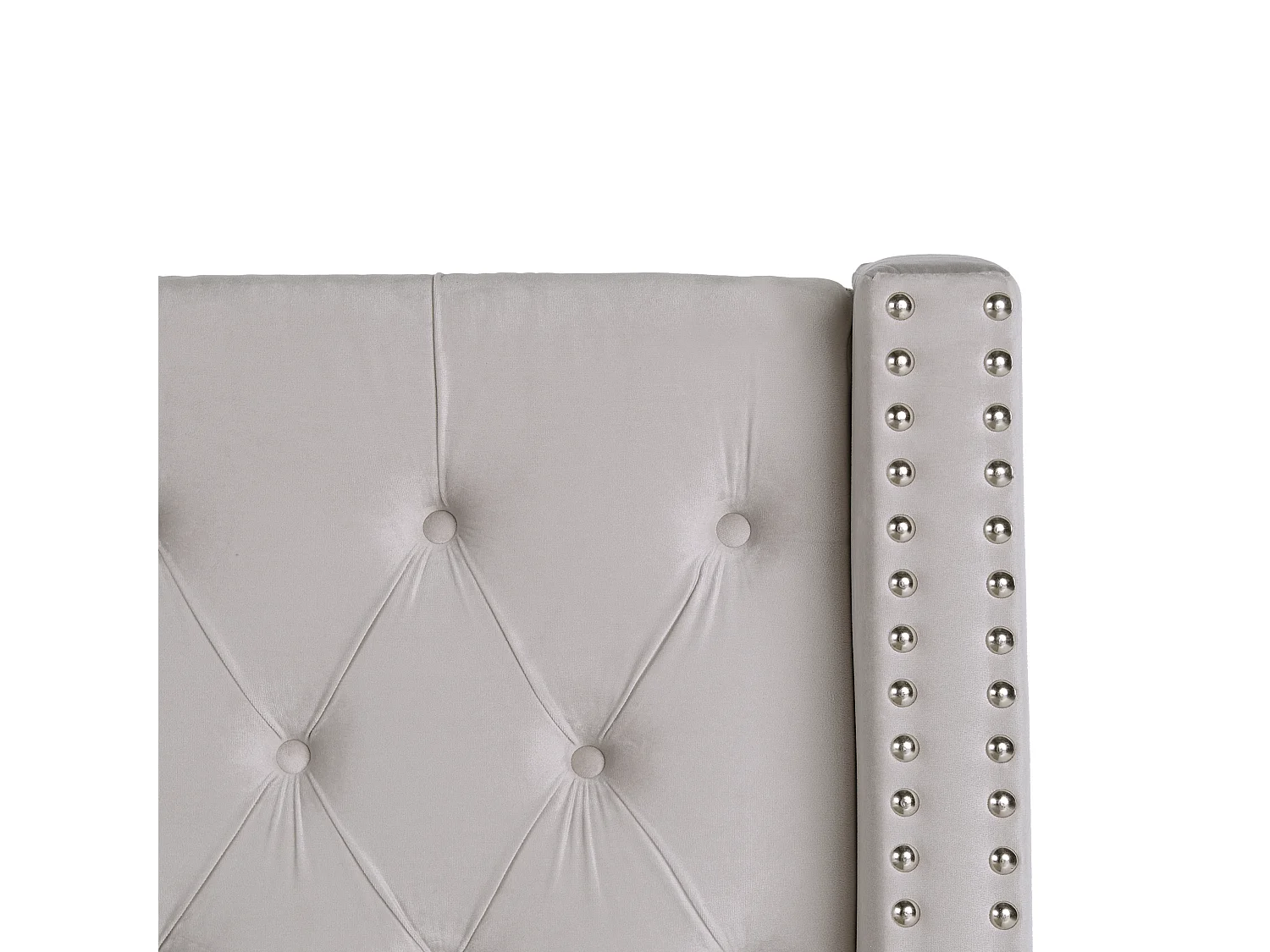 Lit ottoman Velours LUBBON 160 x 200 cm Gris clair