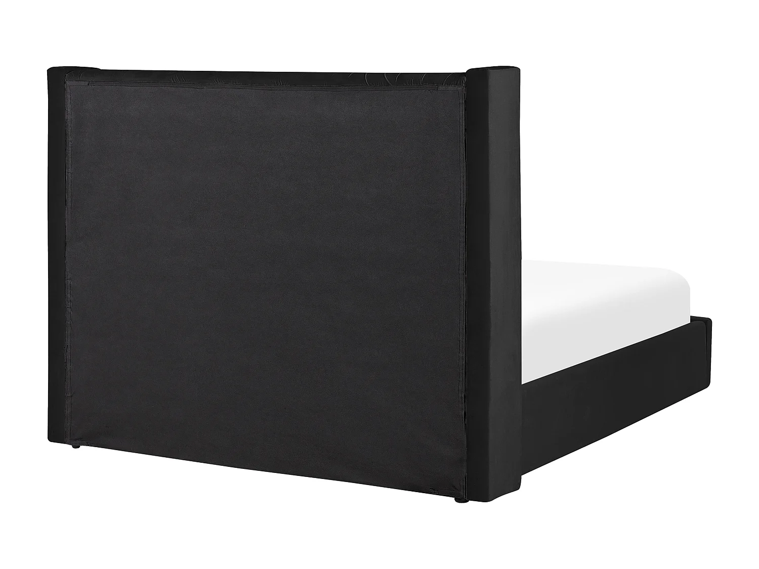 Letto con ottomano Velluto LUBBON 180 x 200 cm Nero