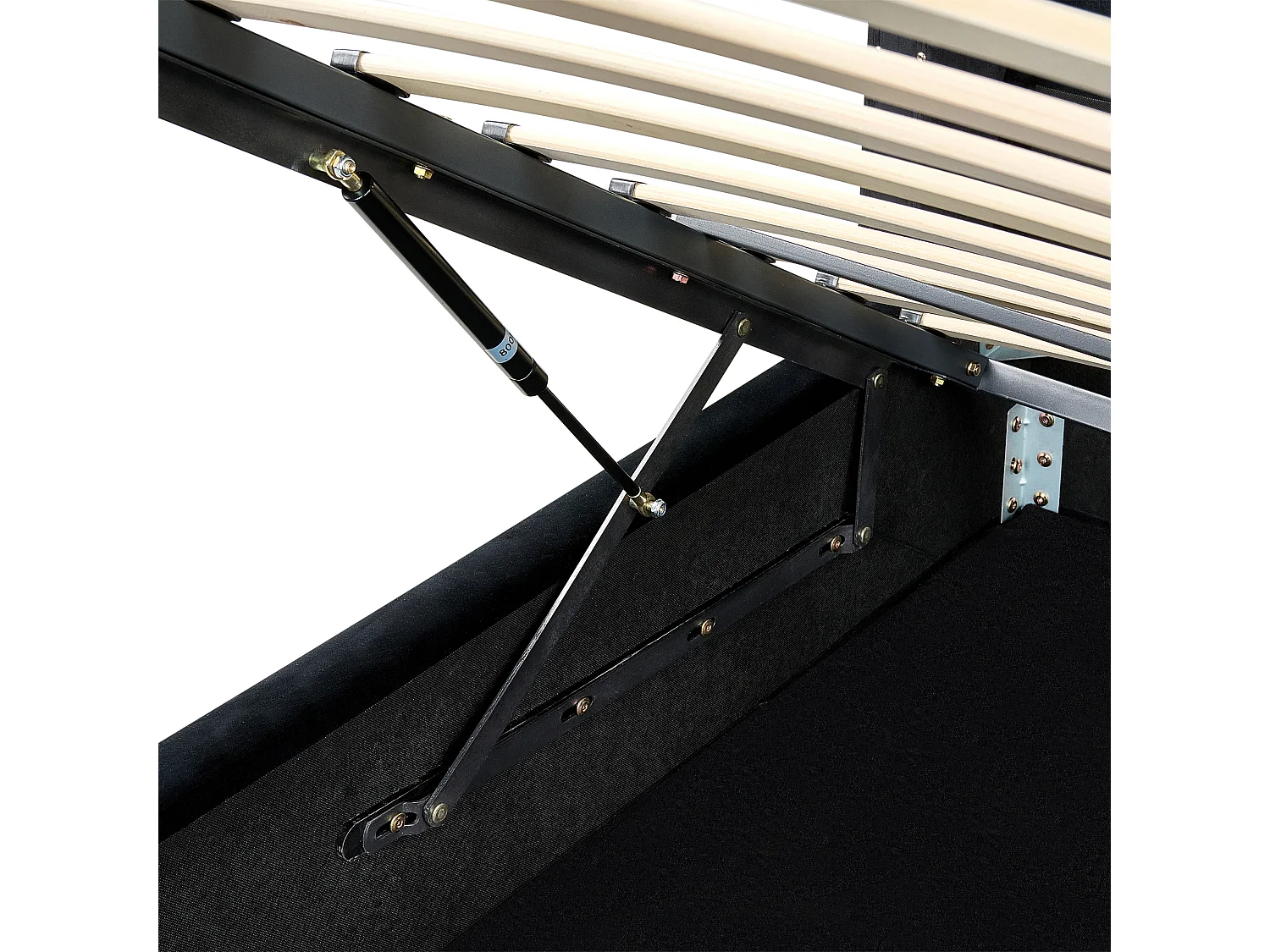 Lit ottoman Velours LUBBON 180 x 200 cm Noir