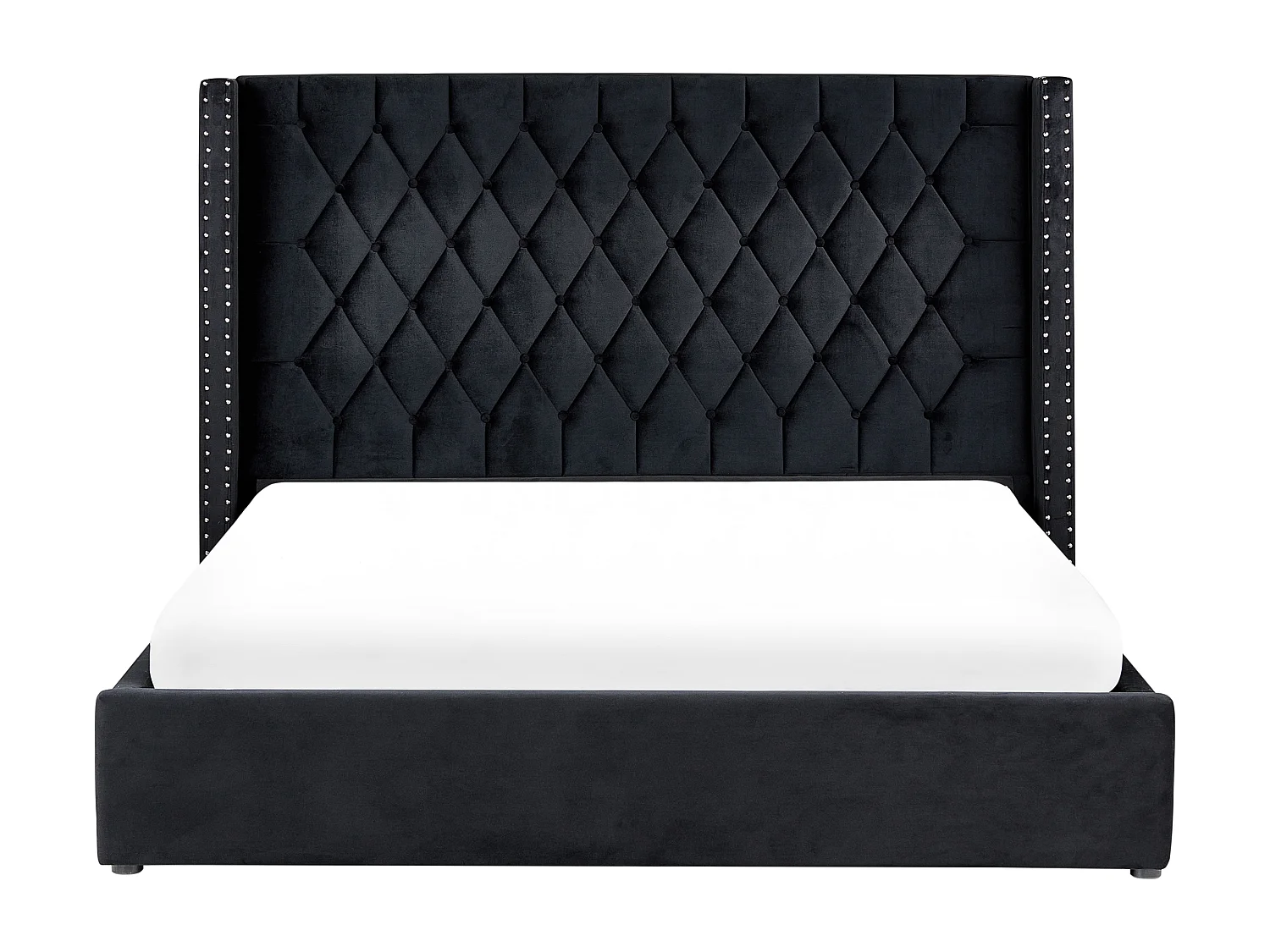 Bed met opbergruimte Fluweel LUBBON 180 x 200 cm Zwart