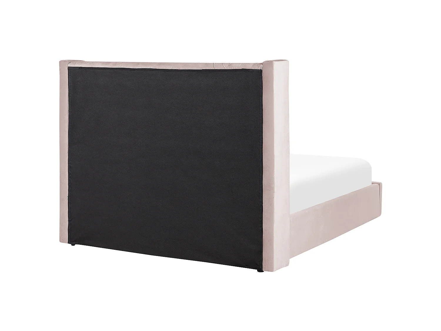 Lit ottoman Velours LUBBON 180 x 200 cm Rose pastel Rose