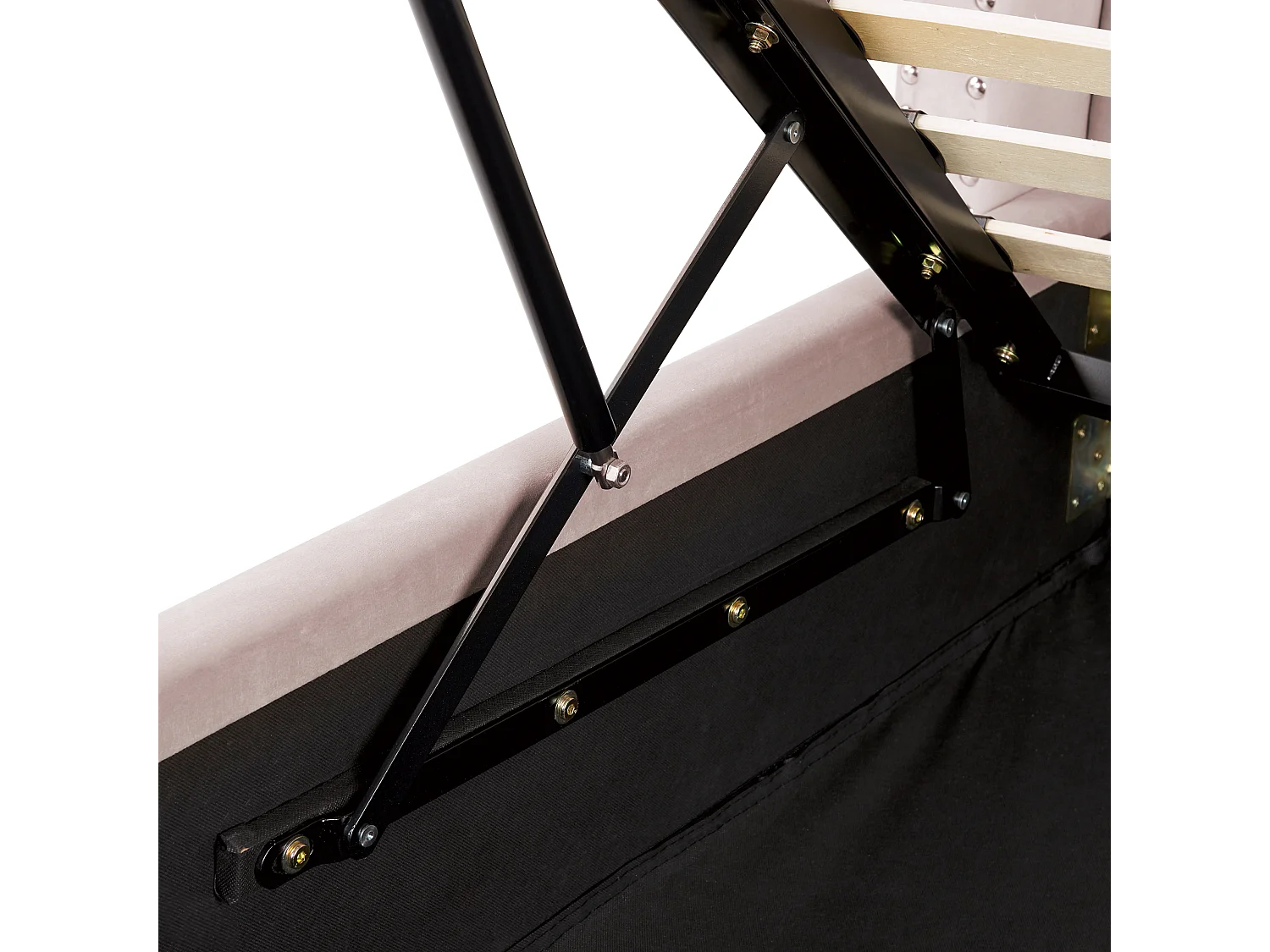 Lit ottoman Velours LUBBON 180 x 200 cm Rose pastel Rose