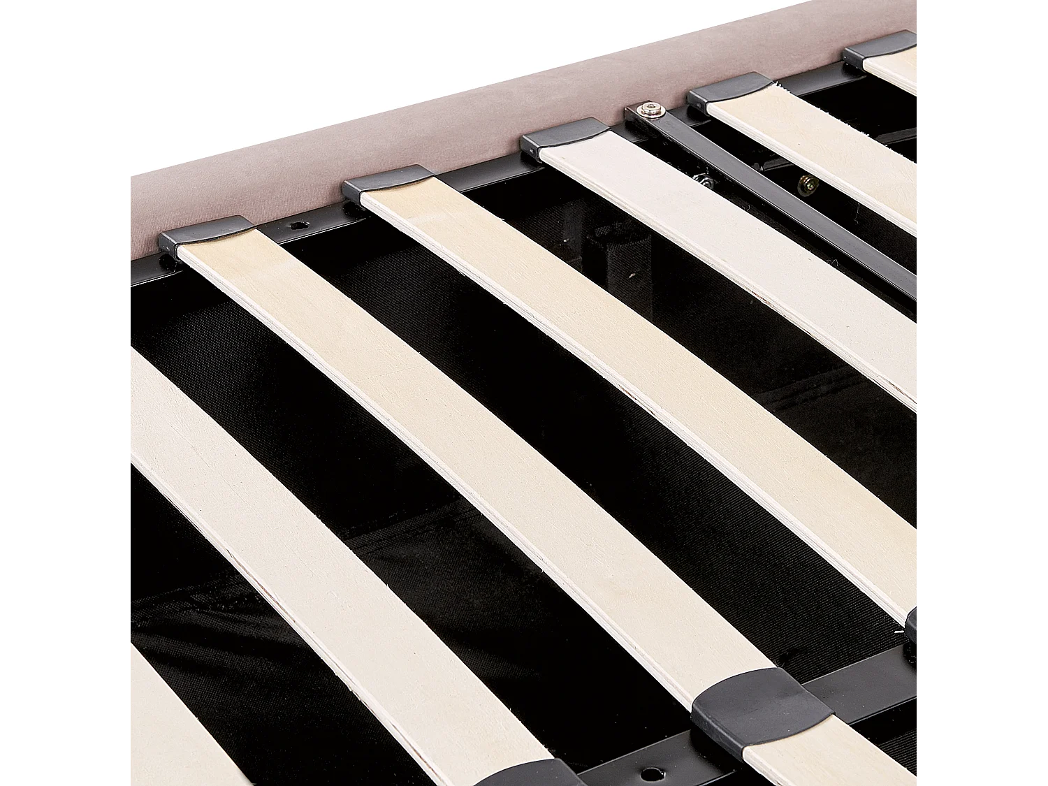 Lit ottoman Velours LUBBON 180 x 200 cm Rose pastel Rose