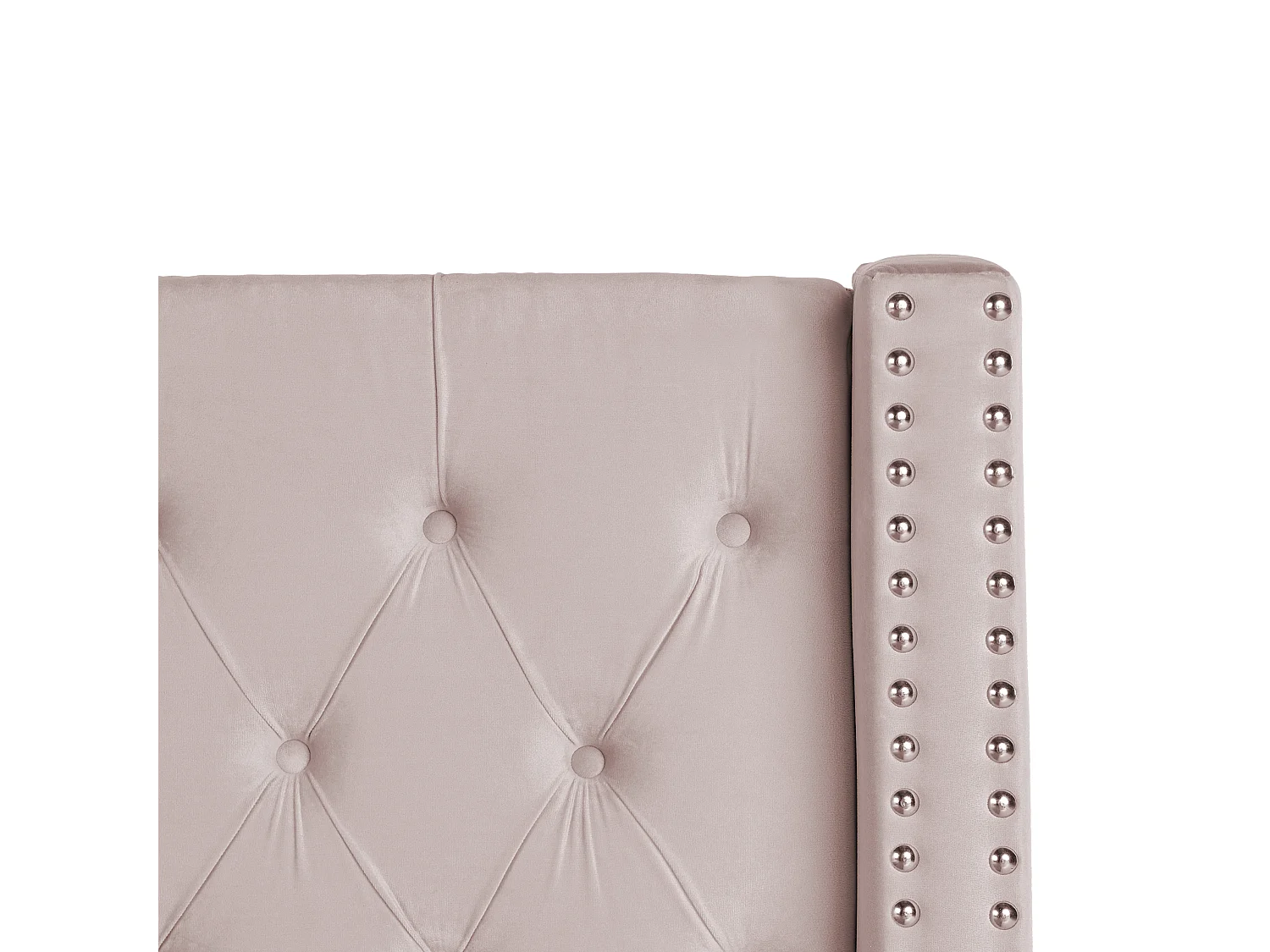 Lit ottoman Velours LUBBON 180 x 200 cm Rose pastel Rose