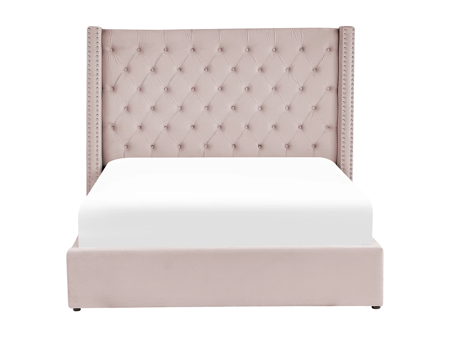 Bed met opbergruimte Fluweel LUBBON 180 x 200 cm Pastelroze Roze