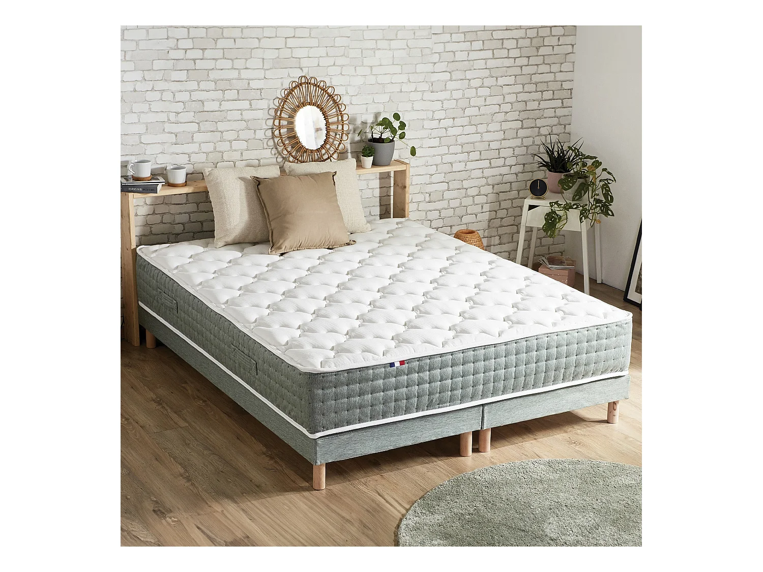 Ensemble matelas HYGGE et sommier : confort ferme et 7 zones Dimensions - 2x90 x 200 cm