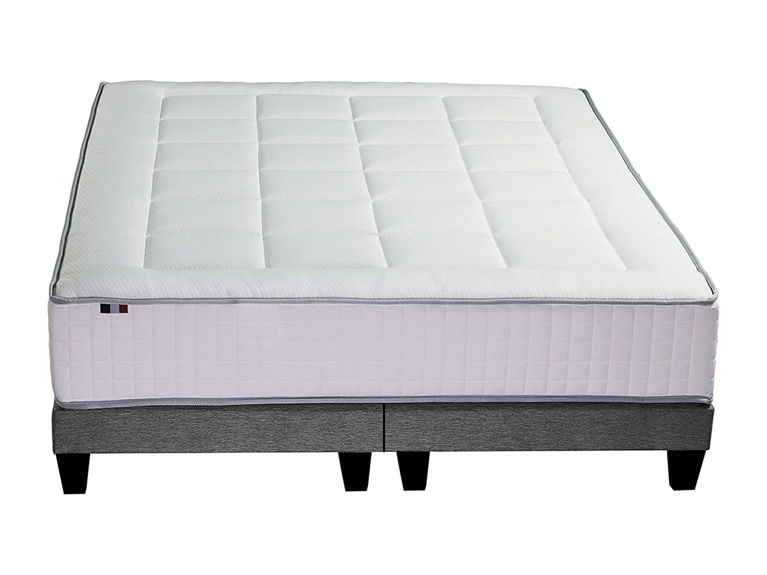 Ensemble matelas BELLAGIO et sommier, ferme, accueil mémoire de forme Dimensions - 2x90 x 200 cm