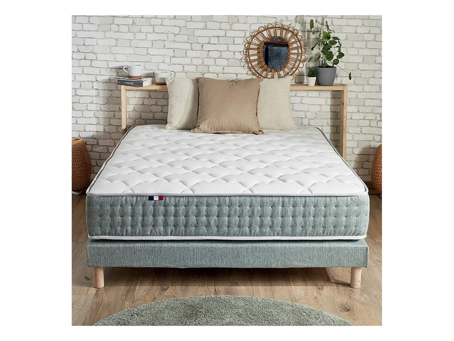 Ensemble matelas HYGGE et sommier : confort ferme et 7 zones Dimensions - 140 x 190 cm