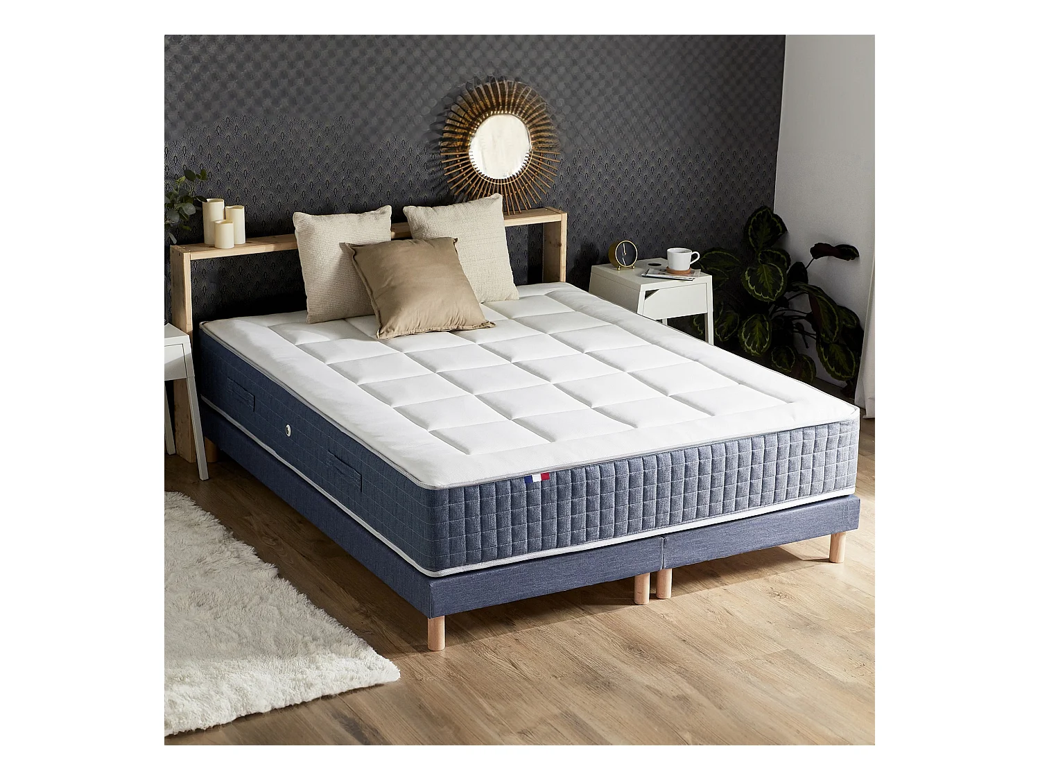 Ensemble matelas 7 zones KING STYLE, mémoire de forme & sommier Dimensions - 2x90 x 200 cm
