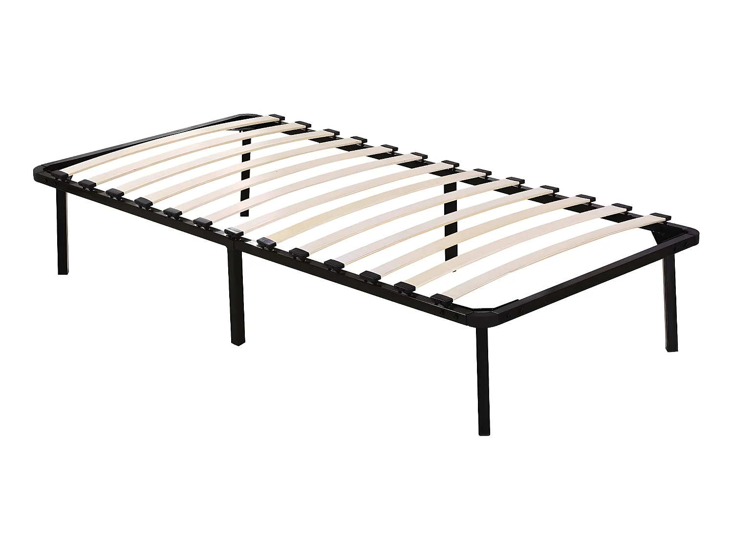 Cadre à lattes + pieds pour matelas de 90 x 190 cm - 13 lattes