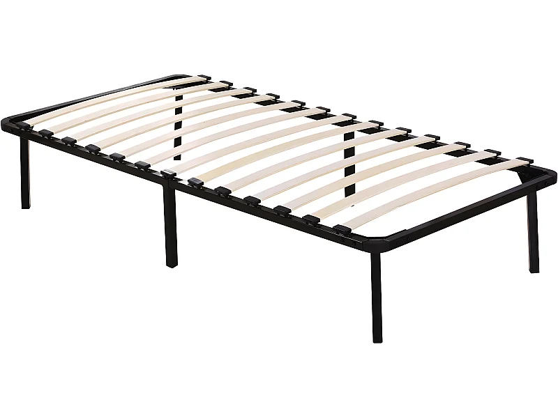 Cadre à lattes + pieds pour matelas de 90 x 190 cm - 13 lattes