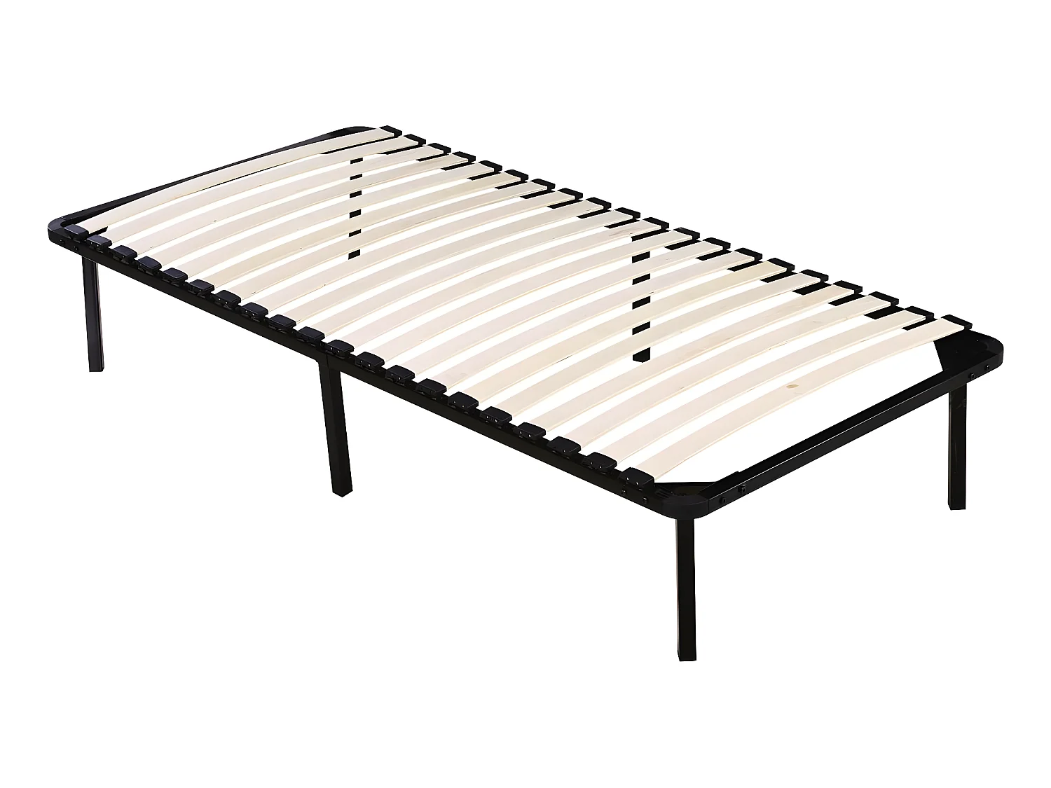 Cadre à lattes + pieds pour matelas de 90 x 190 cm - 20 lattes