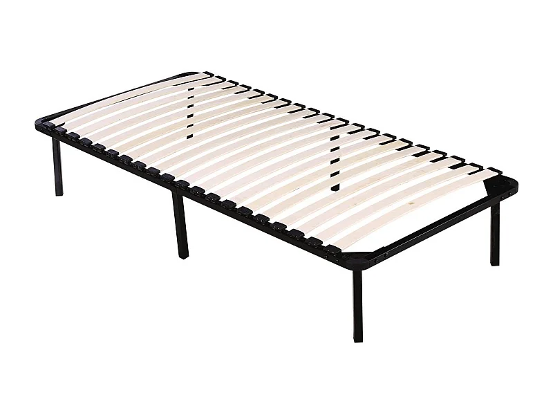 Cadre à lattes + pieds pour matelas de 90 x 190 cm - 20 lattes