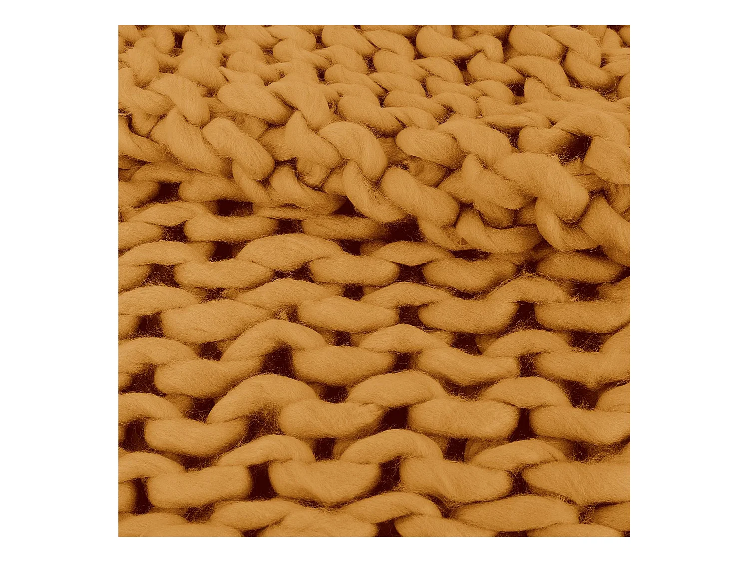 Plaid tricoté grosse maille 120x150 cm CHUNKY Jaune