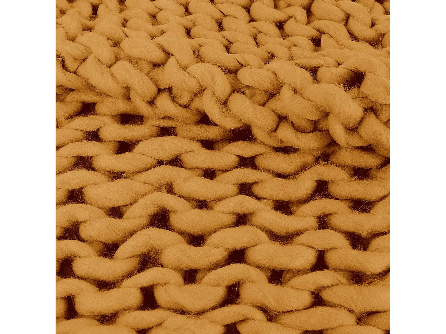 Plaid tricoté grosse maille 120x150 cm CHUNKY Jaune