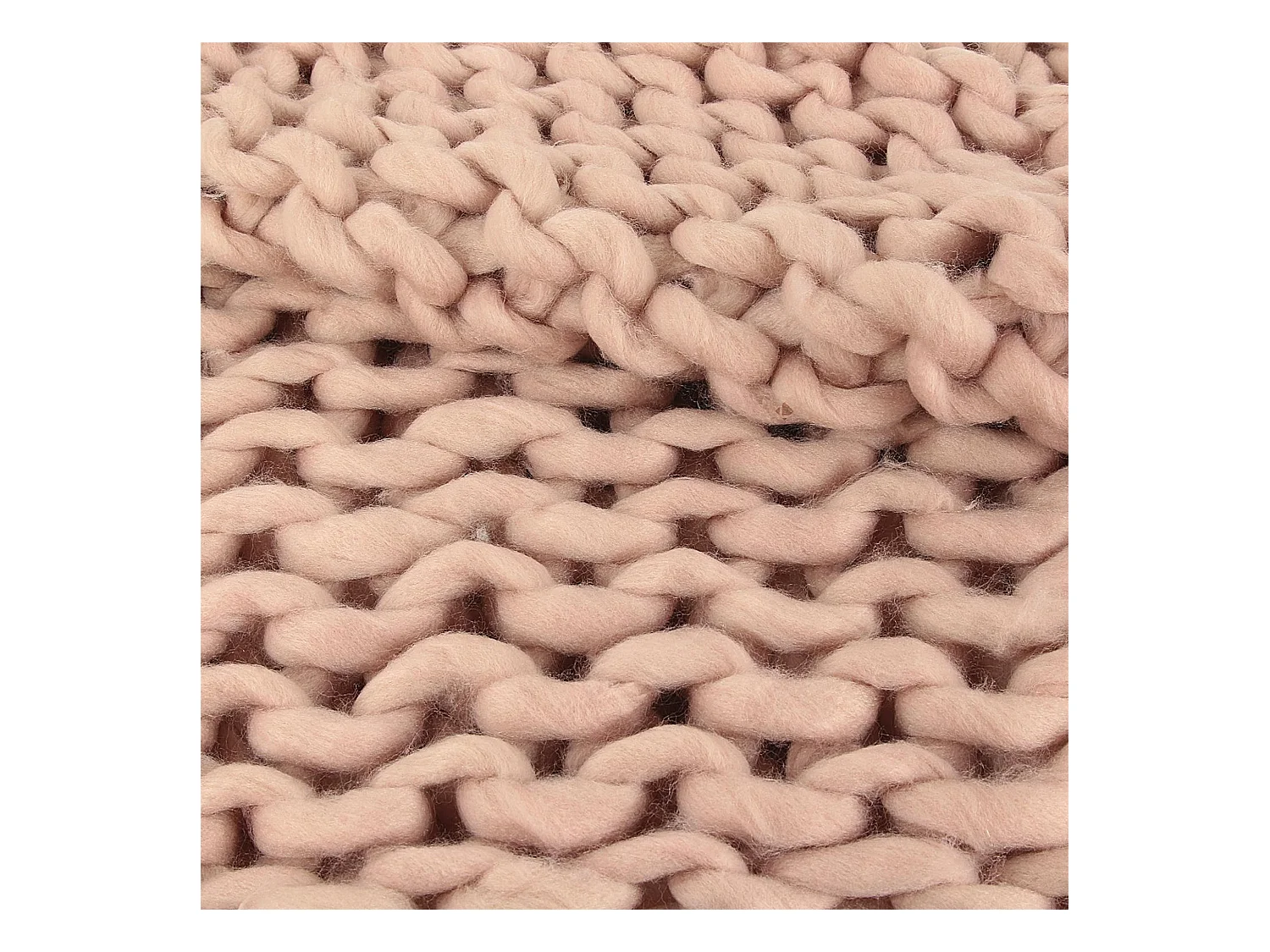 Plaid tricoté grosse maille 120x150 cm CHUNKY Rose
