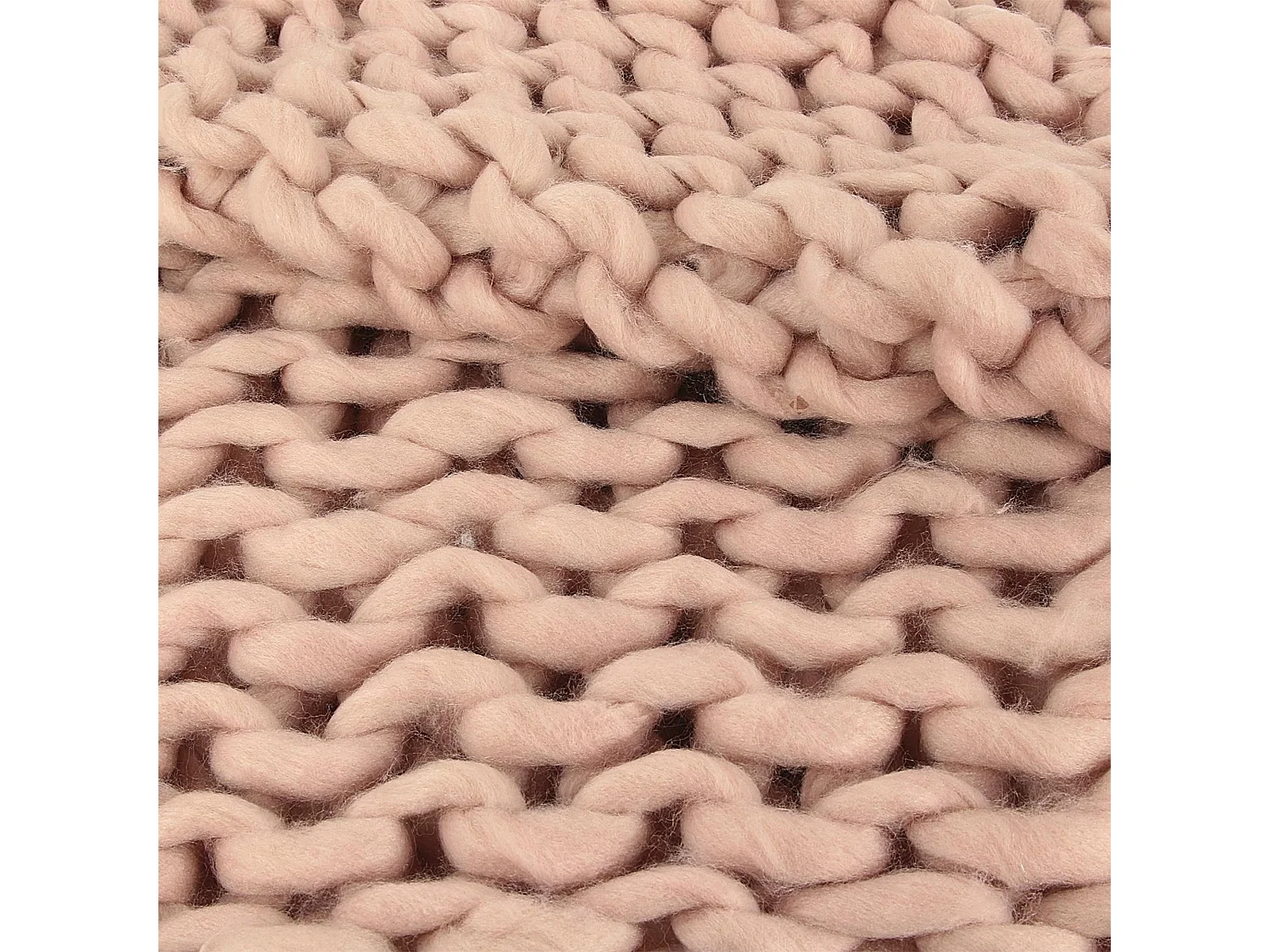 Plaid tricoté grosse maille 120x150 cm CHUNKY Rose