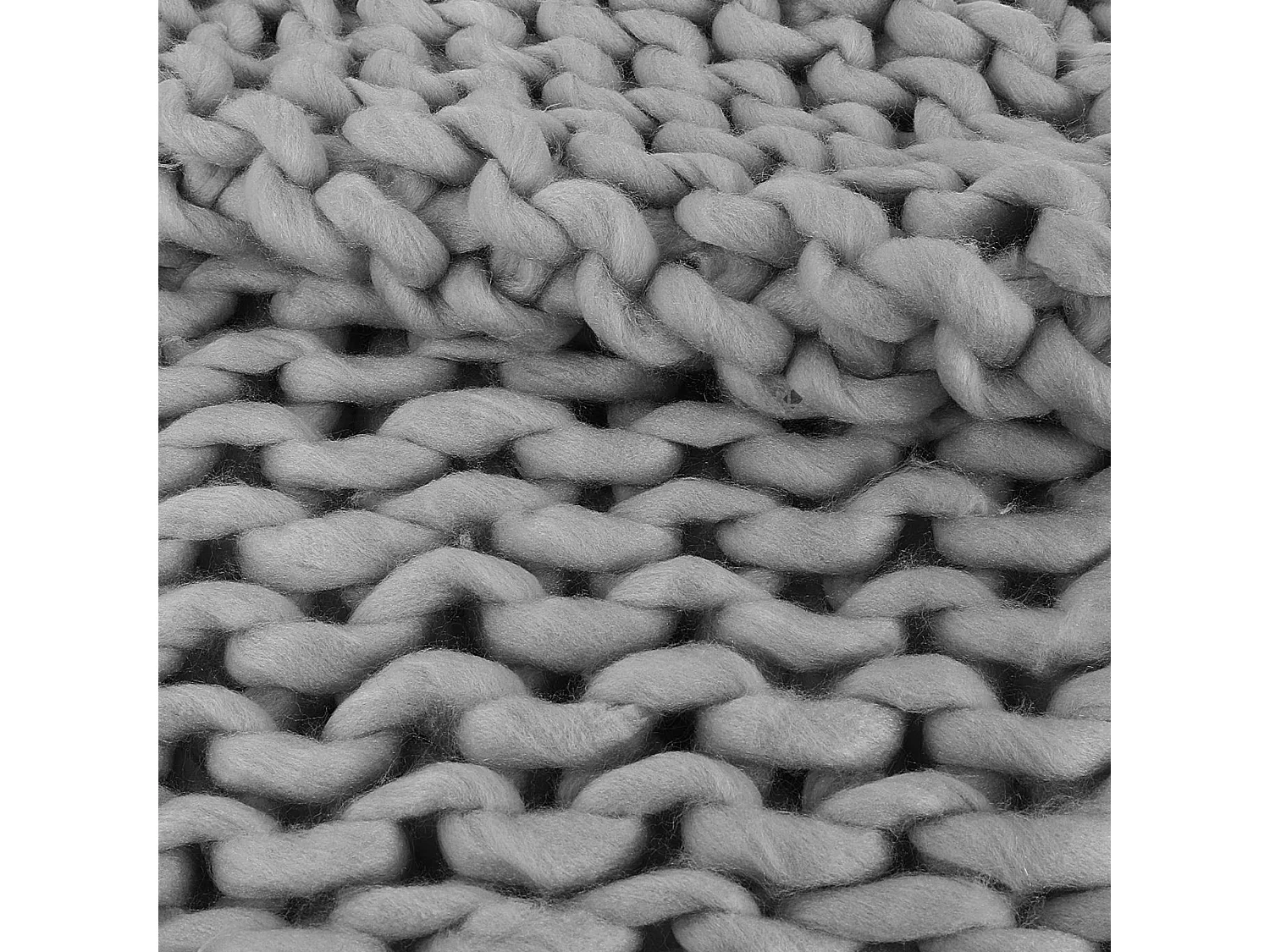 Plaid tricoté grosse maille 120x150 cm CHUNKY Gris