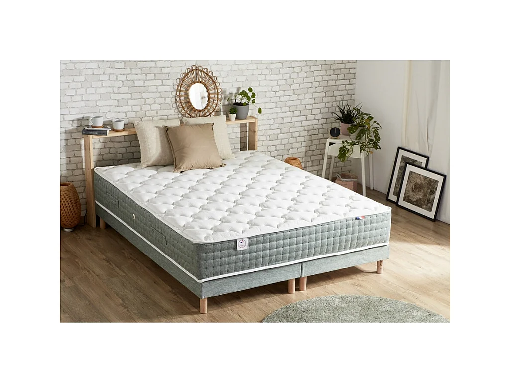 Sommier tapissier à lattes vert celadon made in France Dimensions - 2x90 x 200 cm