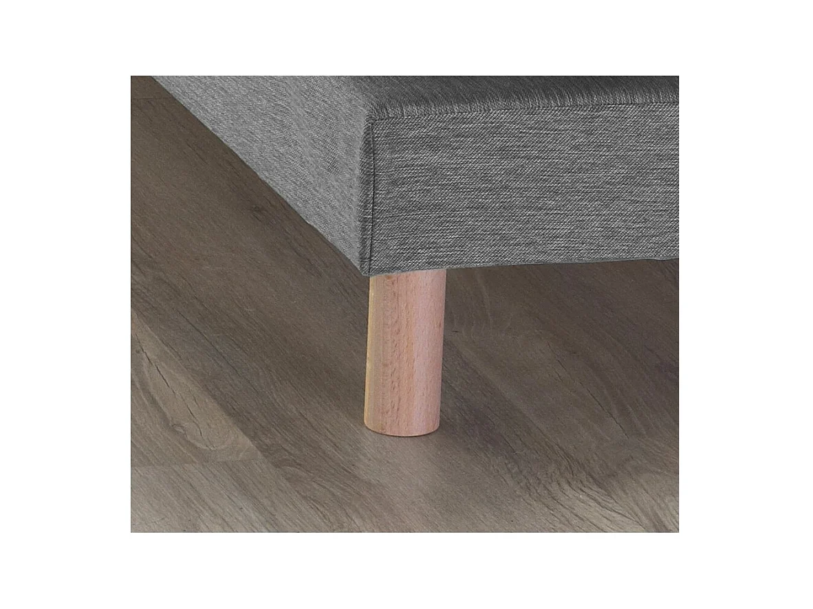 Sommier tapissier à lattes gris chiné Made in France Dimensions - 90 x 200 cm