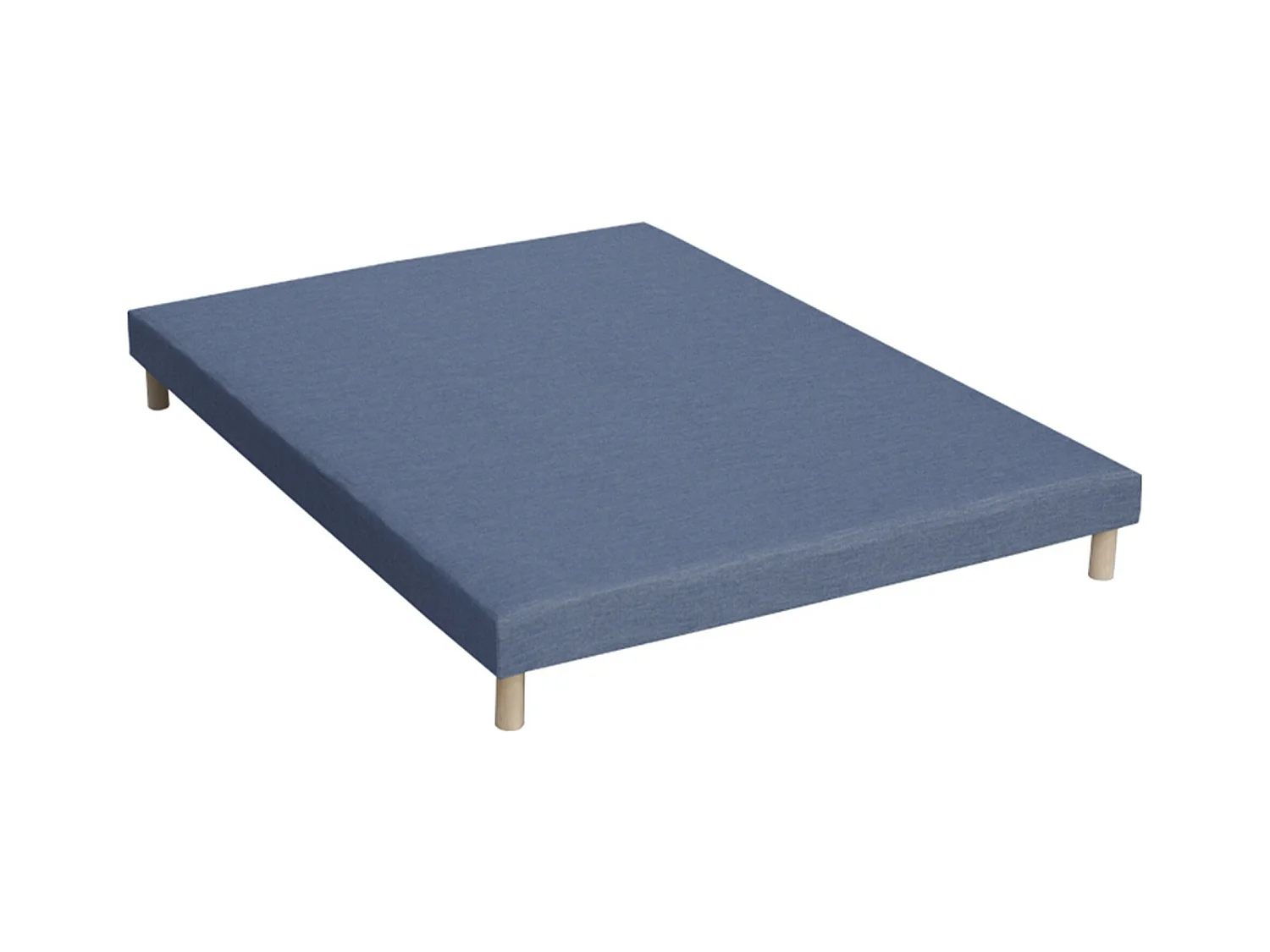 Sommier tapissier à lattes bleu denim made in France Dimensions - 140 x 190 cm