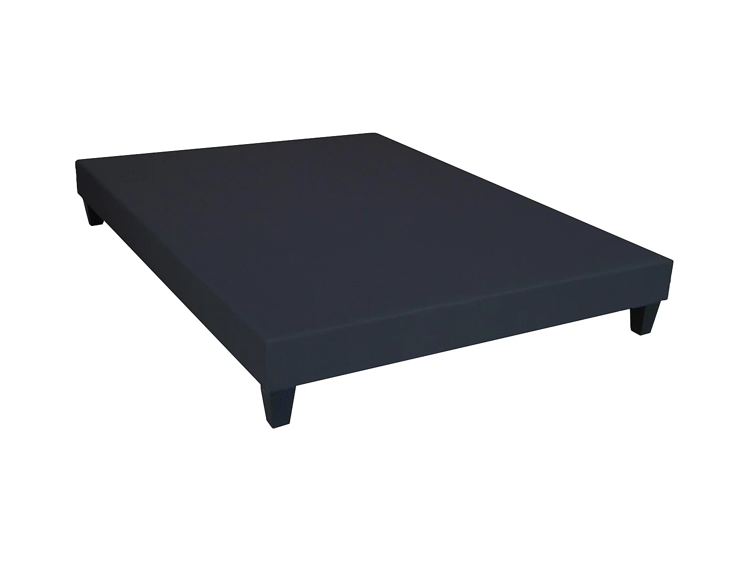 Sommier tapissier à lattes gris anthracite, 12 cm de hauteur, pieds coniques Dimensions - 160 x 200 cm
