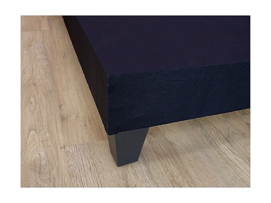 Sommier tapissier à lattes gris anthracite, 12 cm de hauteur, pieds coniques Dimensions - 160 x 200 cm