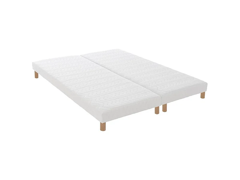 Sommier tapissier à lattes blanc Made in France Dimensions - 2x80 x 200 cm