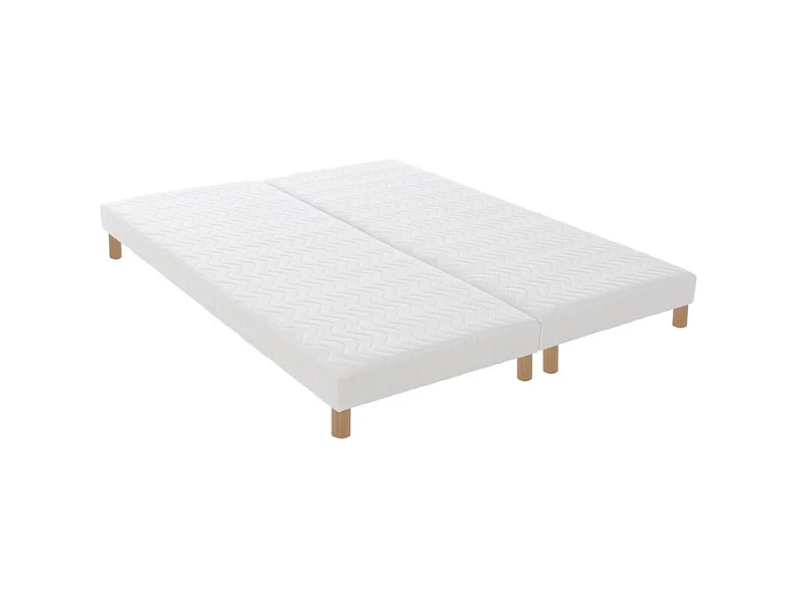 Sommier tapissier à lattes blanc Made in France Dimensions - 2x80 x 200 cm