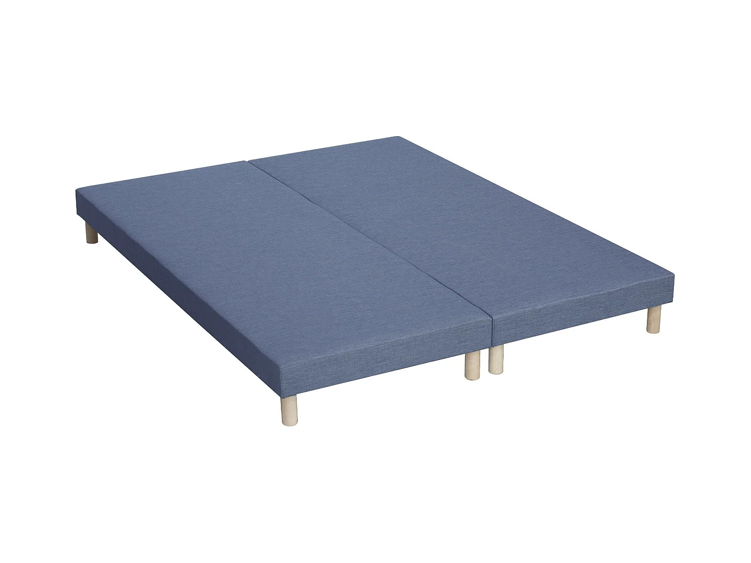 Sommier tapissier à lattes bleu denim made in France Dimensions - 2x80 x 200 cm
